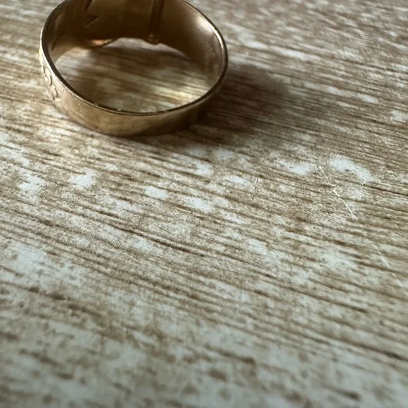 Antique Buckle Ring 9ct size 10.5 - Picture 4 of 4